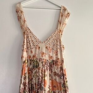 Orange and white floral free people milkmaid dress